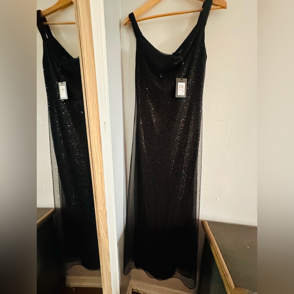 DKNY Black Sequin Dress